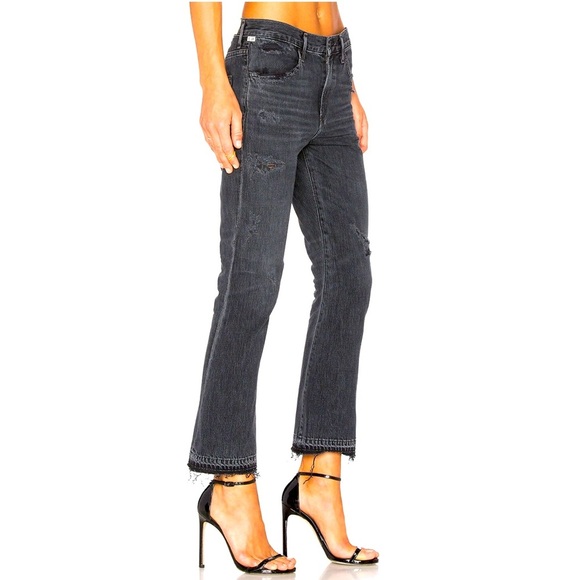 Citizens Of Humanity Sasha Twist Crop Flare Low Slung Sz 27 Black Hawk Wide Leg - Picture 2 of 16